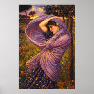 Boreas van John William Waterhouse Poster