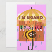 Bored Bee: Een regenachtige dag stemming. "Ik mis  Briefpapier (Voorkant / Achterkant)