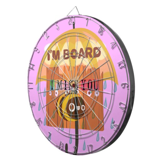 Bored Bee: Een regenachtige dag stemming. "Ik mis  Dartbord (Voorkant Rechts)