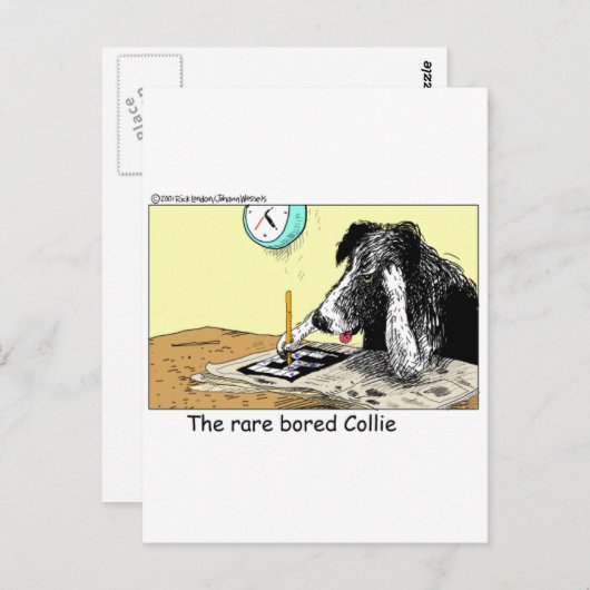 Bored Border Collie Funny Gifts T - shirts Collecb Briefkaart (Voorkant / Achterkant)
