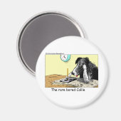 Bored Border Collie Funny Gifts T - shirts Collecb Magneet (Voorkant / Achterkant)