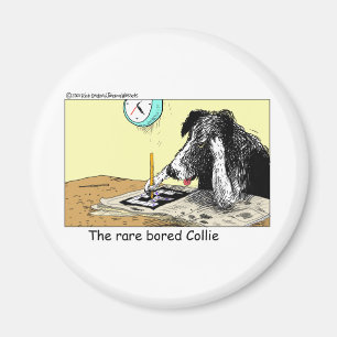 Bored Border Collie Funny Gifts T - shirts Collecb Magneet