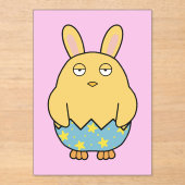 Bored Bunny Chick 04 Acryl Uitnodigingen (Voorkant)