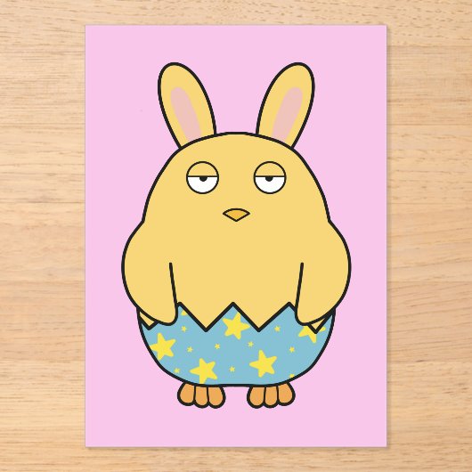 Bored Bunny Chick 04 Acryl Uitnodigingen (Voorkant)