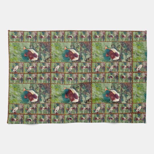 Bored Duck Photo Collage, Dish Towel Theedoek (Horizontaal)