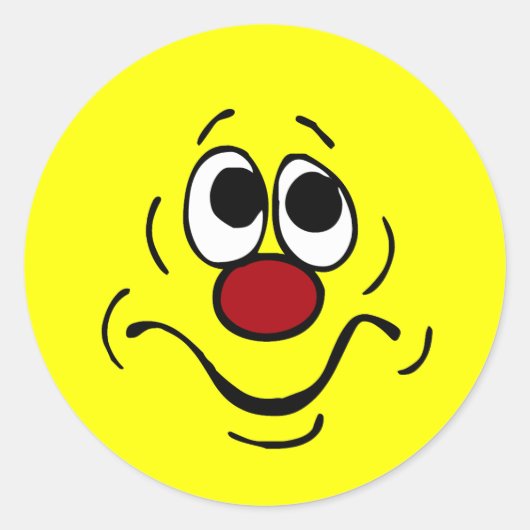 Bored Face Grumpey Ronde Sticker (Voorkant)