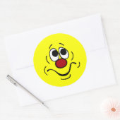 Bored Face Grumpey Ronde Sticker (Envelop)