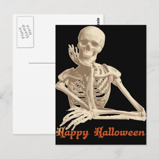 Bored Skeleton Briefkaart (Voorkant / Achterkant)