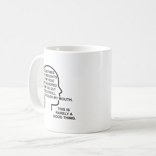 Bored Thoughts Funny Mug Koffiemok (Voorkant links)