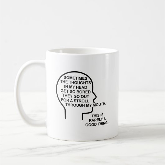 Bored Thoughts Funny Mug Koffiemok (Links)