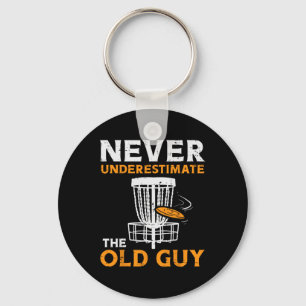 Boredkoala's onderschatten nooit old guy disc golf sleutelhanger