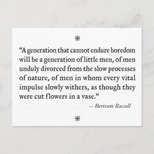 Boredom en "kleine mannen" briefkaart (Voorkant)