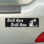 Boren hier Bumper Sticke... -Zwart Bumpersticker (Op auto)