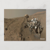 Boren Mars Curiosity Rode Mars Landschap Briefkaart (Achterkant)