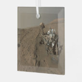 Boren Mars Curiosity Rode Mars Landschap Glas Ornament (Voorkant links)