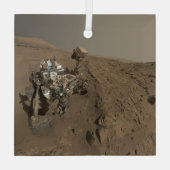 Boren Mars Curiosity Rode Mars Landschap Glas Ornament (Achterkant)