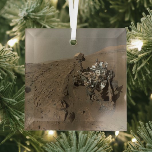 Boren Mars Curiosity Rode Mars Landschap Glas Ornament (Insitu)