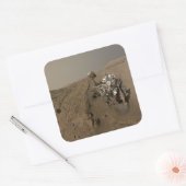 Boren Mars Curiosity Rode Mars Landschap Vierkante Sticker (Envelop)