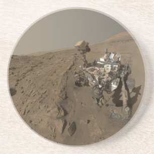 Boren Mars Curiosity Rode Mars Landschap Zandsteen Onderzetter