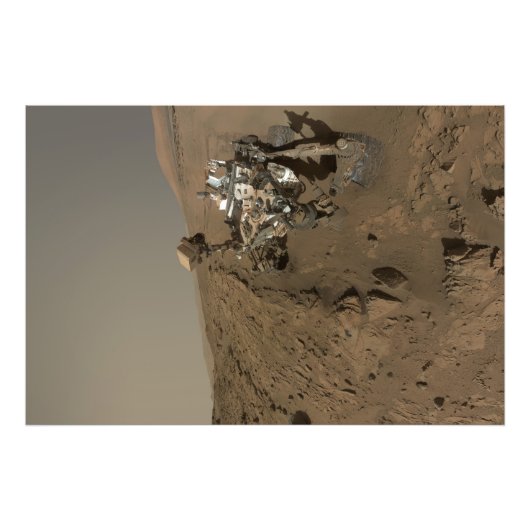 Boren Mars Curiosity Rode Marslandschap Foto Afdruk (Voorkant)