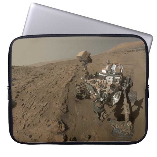 Boren Mars Curiosity Rode Marslandschap Laptop Sleeve (Voorkant)