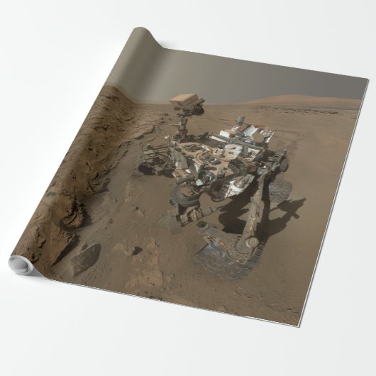 Boren Mars Curiosity Rood Mars Landschap Cadeaupapier (Uitgerold)