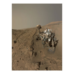 Boren Mars Curiosity Rood Mars Landschap Foto Afdruk