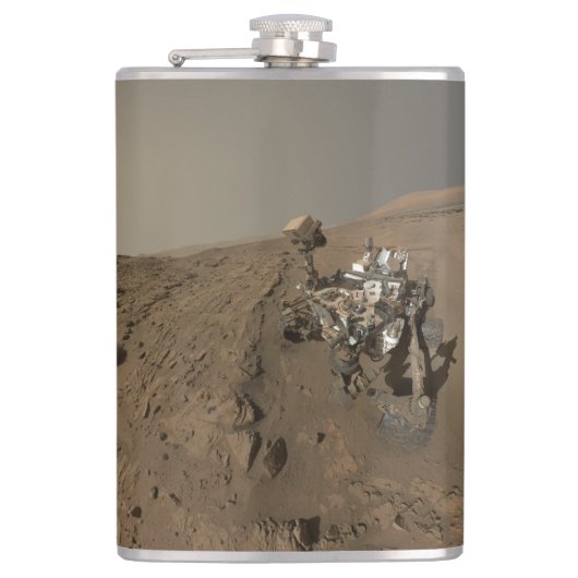 Boren Mars Curiosity Rood Mars Landschap Heupfles (Voorkant)