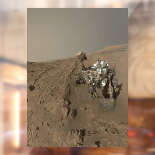 Boren Mars Curiosity Rood Mars Landschap Raamsticker (Vel 2)