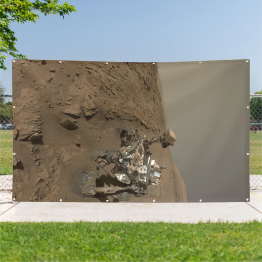 Boren Mars Curiosity Rood Mars Landschap Spandoek (Buitenkant)