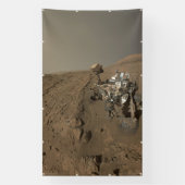 Boren Mars Curiosity Rood Mars Landschap Spandoek (Verticaal)