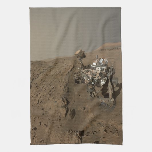 Boren Mars Curiosity Rood Mars Landschap Theedoek (Verticaal)