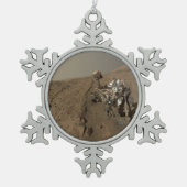 Boren Mars Curiosity Rood Mars Landschap Tin Sneeuwvlok Ornament (Voorkant)