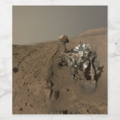 Boren Mars Curiosity Rood Mars Landschap Wijn Etiket (Enkel label)
