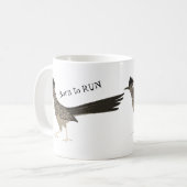 BOREN NAAR RUN! Roadrunner Roadrun Pencil Tekening Koffiemok (Voorkant links)