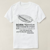 BOREN OM CREATIONISME TE VERSPREIDEN IS EEN FCK T-SHIRT (Design voorkant)