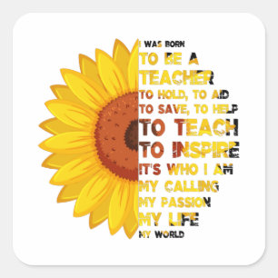 BOREN OM EEN Inspirerend LERAAR TE ZIJN Vierkante Sticker