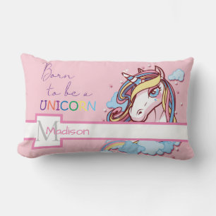 BOREN OM EEN UNICORN Cute Pink Typography Unicorn  Kussen