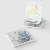 BOREN OM VRIJ TE ZIJN | Grunge Denim Textured Eagl Stenen Onderzetter (Zijkant)