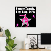 BOREN OP TUMBLE, LEAP EN FLY GYMNAST POSTER (Thuiskantoor)