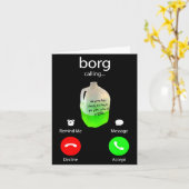 Borg belt grappige feest drank telefoon scherm st kaart (Gele Bloem)