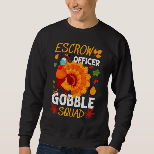 Borg-officier Gobble Squad Turkey Thanksgiving Ma Trui (Voorkant)