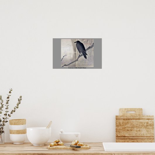 Borg op een moerbentak Ukiyoe Poster (Keuken)
