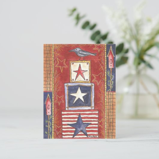 Borg op sterren briefkaart (Staand voorkant)