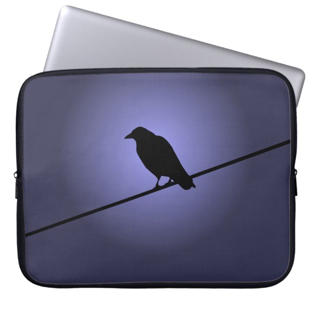 Borg op telefoonkabel laptop sleeve (Voorkant)