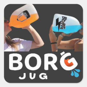 bOrG  Social Media Drink Raver Cocktail  Kruik ETI Vierkante Sticker