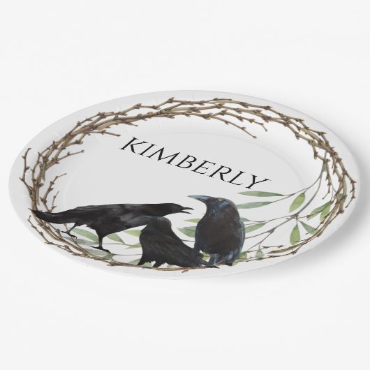 Borg-Tortelduifjes Papieren Bordje (Gekanteld)