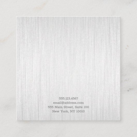 Borgepensed zilveren Luxury Jewelry Earring-beelds Vierkante Visitekaartje (Achterkant)