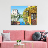 Borghetto sul Mincio uitzicht canvas print (Insitu (Woonkamer))