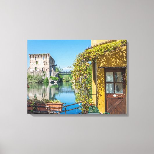 Borghetto sul Mincio uitzicht canvas print (Voorkant)